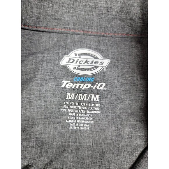 Dickies Cooling Temp-IQ Men's‎ long sleeve snap shirt Gray Medium, Work Casual - Picture 3 of 6